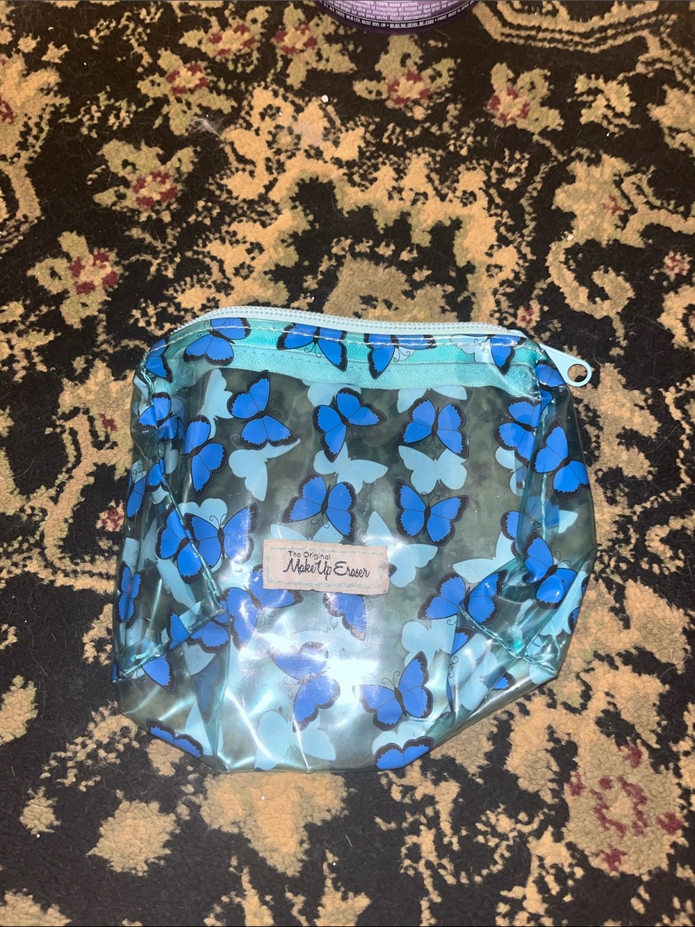 MakeUp Eraser Blue Butterfly Clear Cosmetic Pouch